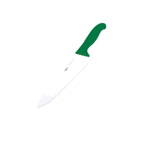 Нож поварской; сталь; длина=405/260, ширина=55 мм; зеленый,металлический