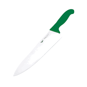 Нож поварской; сталь; длина=445/300, ширина=65 мм; зеленый,металлический