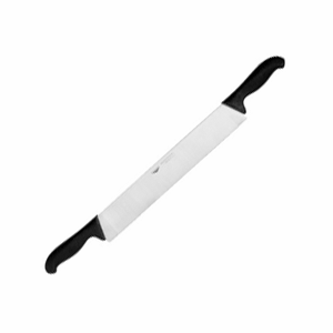 Нож кухонный для сыра 2 ручки; сталь, пластик; длина=510/360, ширина=55 мм; цвет: черный