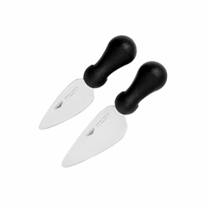 Нож для твердых сыров; сталь нержавеющая, пластик; длина=180/100, ширина=42 мм; цвет: металлический, черный