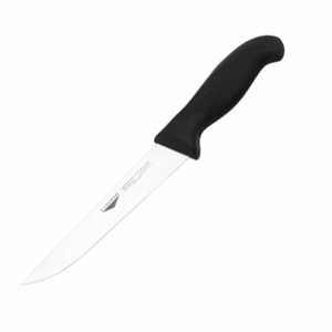 Нож кухонный универсальный; сталь, пластик; длина=310/180, ширина=27 мм; цвет: черный