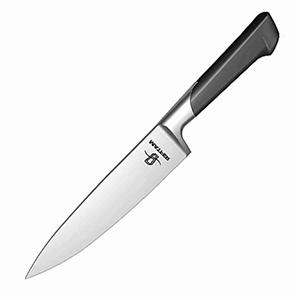 Нож кухонный; сталь, пластик; длина=15, ширина=4.5 см.; металлический,серый