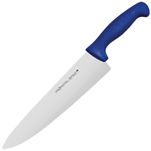 Нож поварской «Проотель»; сталь нержавеющая,пластик; L=38/24,B=5.5см; металлический ,синий