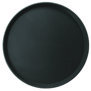 Поднос; прорезиненный,прорезиненный; диаметр=40.5, высота=2.3 см.; цвет: черный