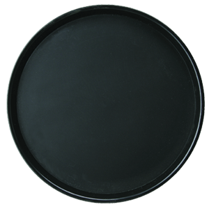 Поднос; прорезиненный; диаметр=355, высота=25 мм; цвет: черный