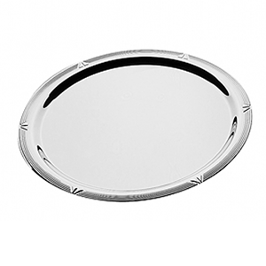 Блюдо фуршетное «Профи Лайн»; сталь нержавеющая; диаметр=38, высота=2.6 см.; металлический