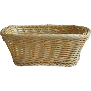 Корзина плетеная для хлеба прямоугольный; полиротанг; высота=8, длина=22, ширина=17 см.; бежевая