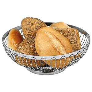 Корзина для хлеба; сталь нержавеющая; диаметр=25.5, высота=8.5 см.; металлический
