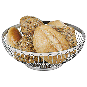 Корзина для хлеба; сталь нержавеющая; диаметр=25.5, высота=8 см.; металлический