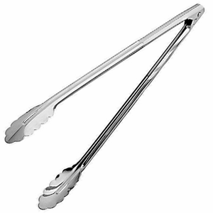 Щипцы для гриля; сталь нержавеющая; длина=40, ширина=4 см.; металлический