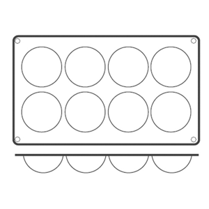Форма кондитерская «Полусфера»; материал: силикон; диаметр=6, высота=2.5, длина=29.5, ширина=17.5 см.; кирпичн.