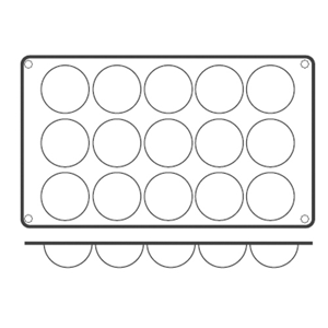 Форма кондитерская «Полусфера»; материал: силикон; диаметр=5, высота=2, длина=29.5, ширина=17.5 см.; кирпичн.