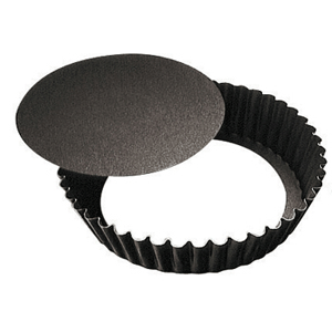 Форма для выпечки съемное дно; сталь, антипригарное покрытие; диаметр=10, высота=2.4 см.; цвет: черный