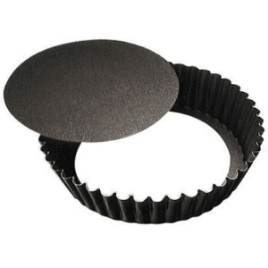 Форма для выпечки съемное дно; сталь, антипригарное покрытие; диаметр=25, высота=5 см.; цвет: черный