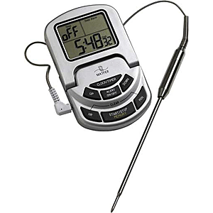 Термометр с сигналом 0С и 300С; пластик; высота=12.5, длина=27, ширина=7.5 см.; серый