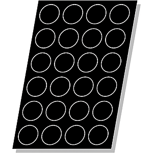 Форма кондитерская «Круг» (24 штуки); материал: силикон; диаметр=78, высота=10 мм; цвет: черный