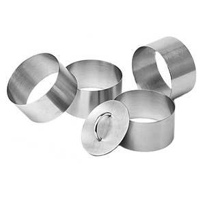 Форма кондитерская [4 шт.] и толкатель; сталь нержавеющая; диаметр=6, высота=4.5, длина=4.5 см.