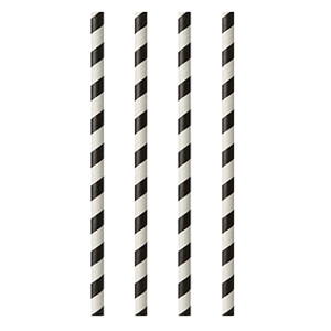 Трубочки [100 шт]; бумага; D=0.6,L=20см; черный,белый