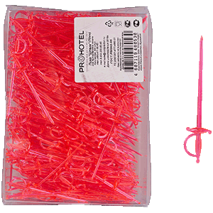 Пика для канапе «Шпага» [500шт]; пластик; розовый 