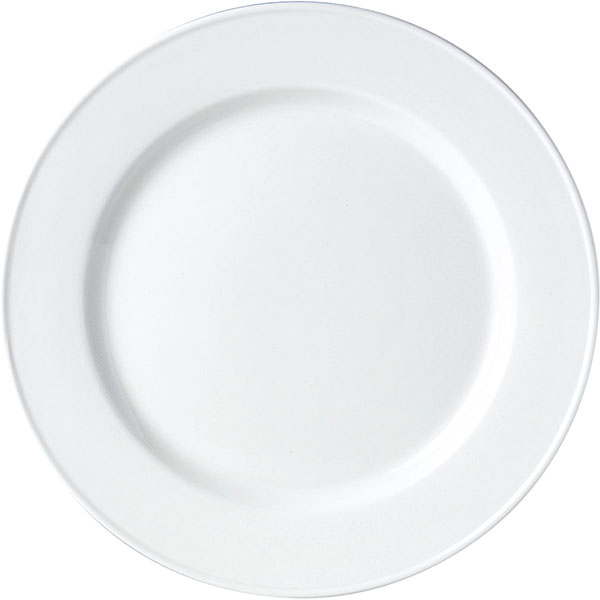 Тарелка мелкая «Симплисити вайт-Сли млайн»; материал: фарфор; диаметр=25.5 см.; белый