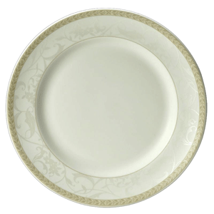 Тарелка мелкая «Антуанетт»; материал: фарфор; диаметр=30 см.; белый,оливковый