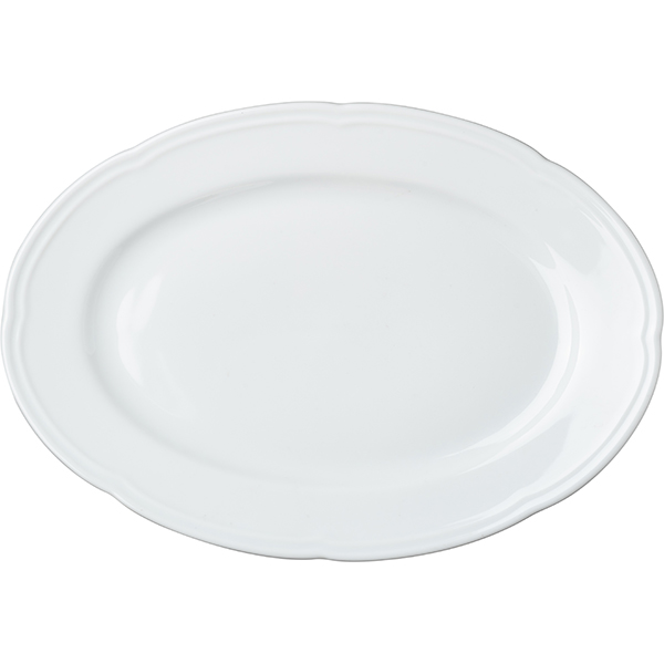 Блюдо овальное «Увертюра»; материал: фарфор; высота=3, длина=32, ширина=22 см.; белый