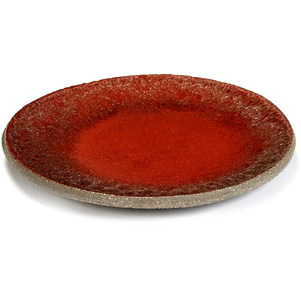Тарелка бетон; D=14см; красный,серый