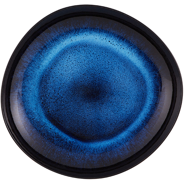 Тарелка; керамика; синий,черный