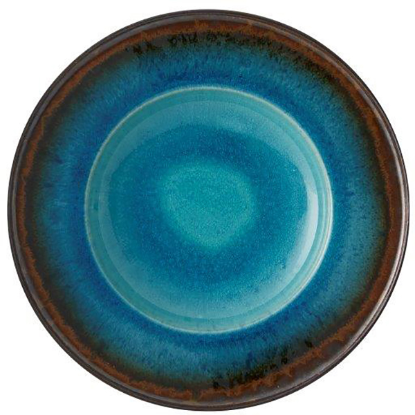 Тарелка глубокая; керамика; D=29см; коричневый ,голубой
