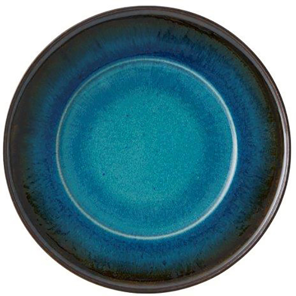 Тарелка; керамика; D=23см; коричневый ,голубой