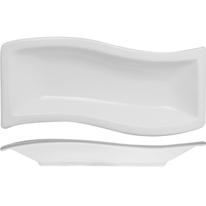 Блюдо волнистое прямоугольное «Кунстверк»  материал: фарфор  высота=5, длина=38, ширина=15.8 см. KunstWerk