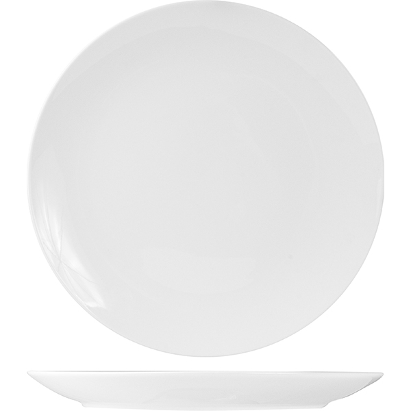 Блюдо круглое без борта «Кунстверк»; материал: фарфор; диаметр=32.4 см.; белый