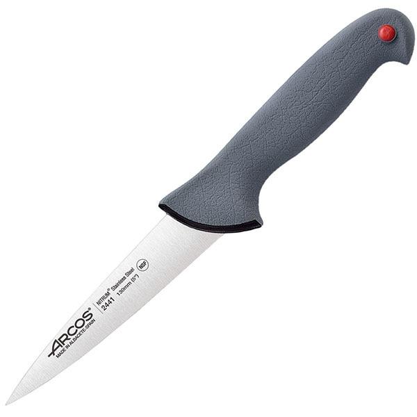 Нож для мяса «Колор проф»; сталь нержавейка, полипропилен; L=26.5/13см; серый