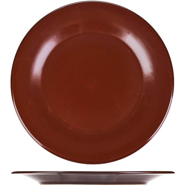 Тарелка мелкая «Шоколад»; фарфор; D=26,H=2см; темно-коричневая