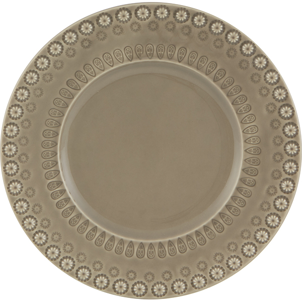 Тарелка для десерта; керамика; D=22см; бежевый цвет 