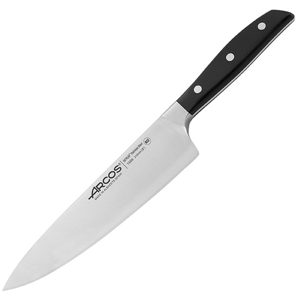Нож поварской «Манхэттен»; сталь нержавейка, полиоксиметилен; L=10см; металлический ,черный