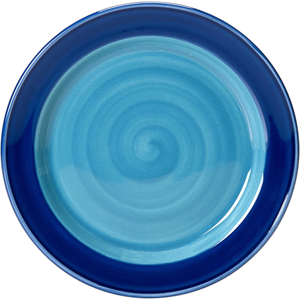 Тарелка  мелкая «Фридом-Слимлайн»; фарфор; D=16см; белый,голубой