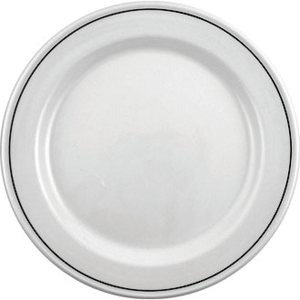Тарелка мелкая «Блэк Лайн»; фарфор; D=25.5см; белый,черный