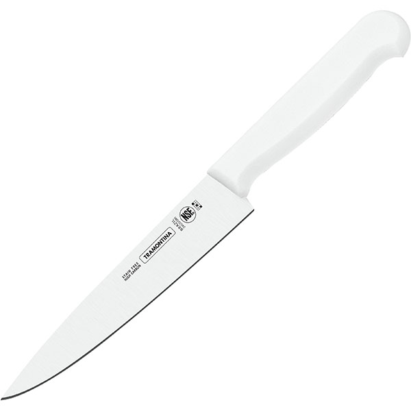 Нож для мяса; сталь нержавейка,пластик; L=25см; металлический ,белый