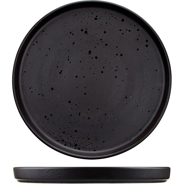 Тарелка с бортом «Оникс»;  керамика;  D=26см;  черный