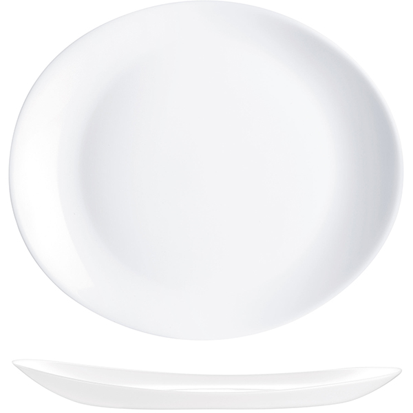 Блюдо овальное «Эволюшнс»; стекло; ,L=30,B=26см; белый