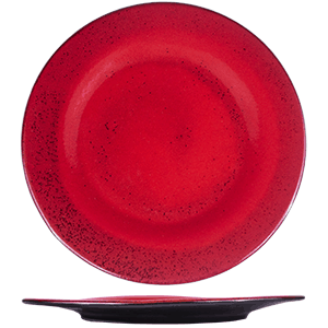 Тарелка «Млечный путь красный»;  фарфор;  D=20см;  красный,черный