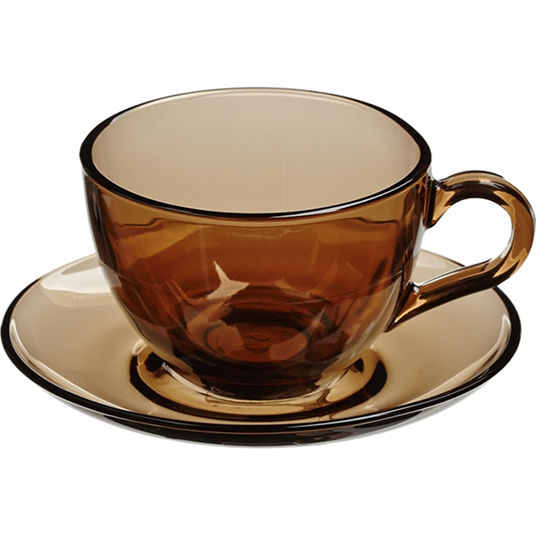 Пара чайная; стекло; 180мл; D=90/136,H=66мм; бронз.