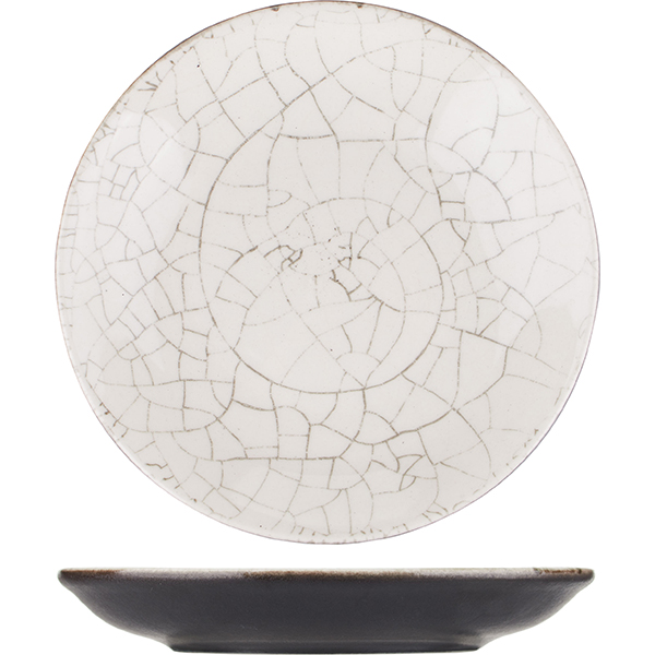 Тарелка без полей «День и ночь»;  керамика;  D=17см;  белый,черный