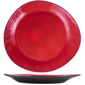 Тарелка «Млечный путь красный»;  фарфор;  ,H=3,L=32,B=29см;  красный,черный