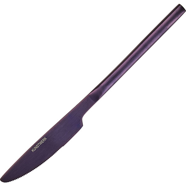 Нож столовый «Саппоро бэйсик»; сталь нержавеющая; ,L=22см; фиолетовый, матовый