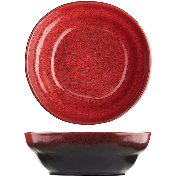 Тарелка «Млечный путь красный»;  фарфор;  D=21,5см;  красный,черный