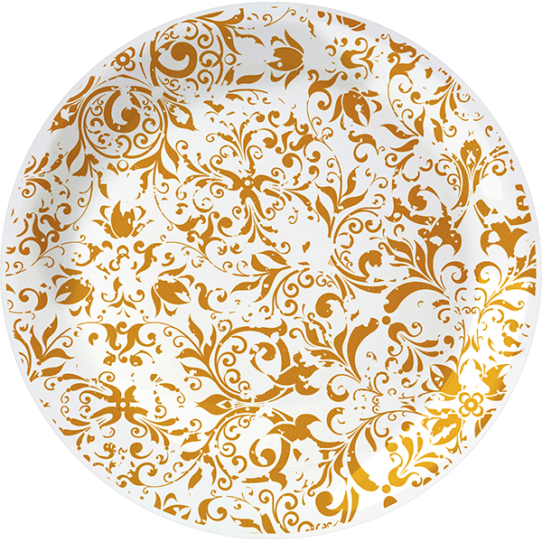 Тарелка пирожковая «Инк»; фарфор; D=15,H=2см; оранжевый ,белый