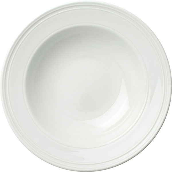 Тарелка для пасты «Бид»;  фарфор;  D=24см;  белый