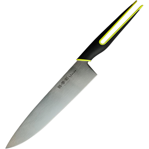 Нож «Шеф»; сталь нержавеющая,полипропилен; ,L=20см; металлический,зелен.